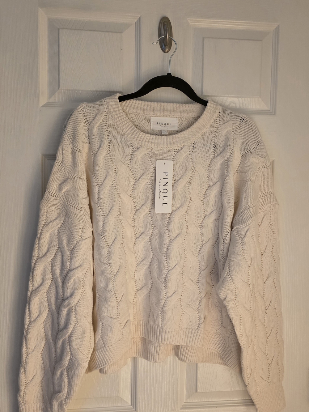 Cream Cable Knit Sweater - Women's